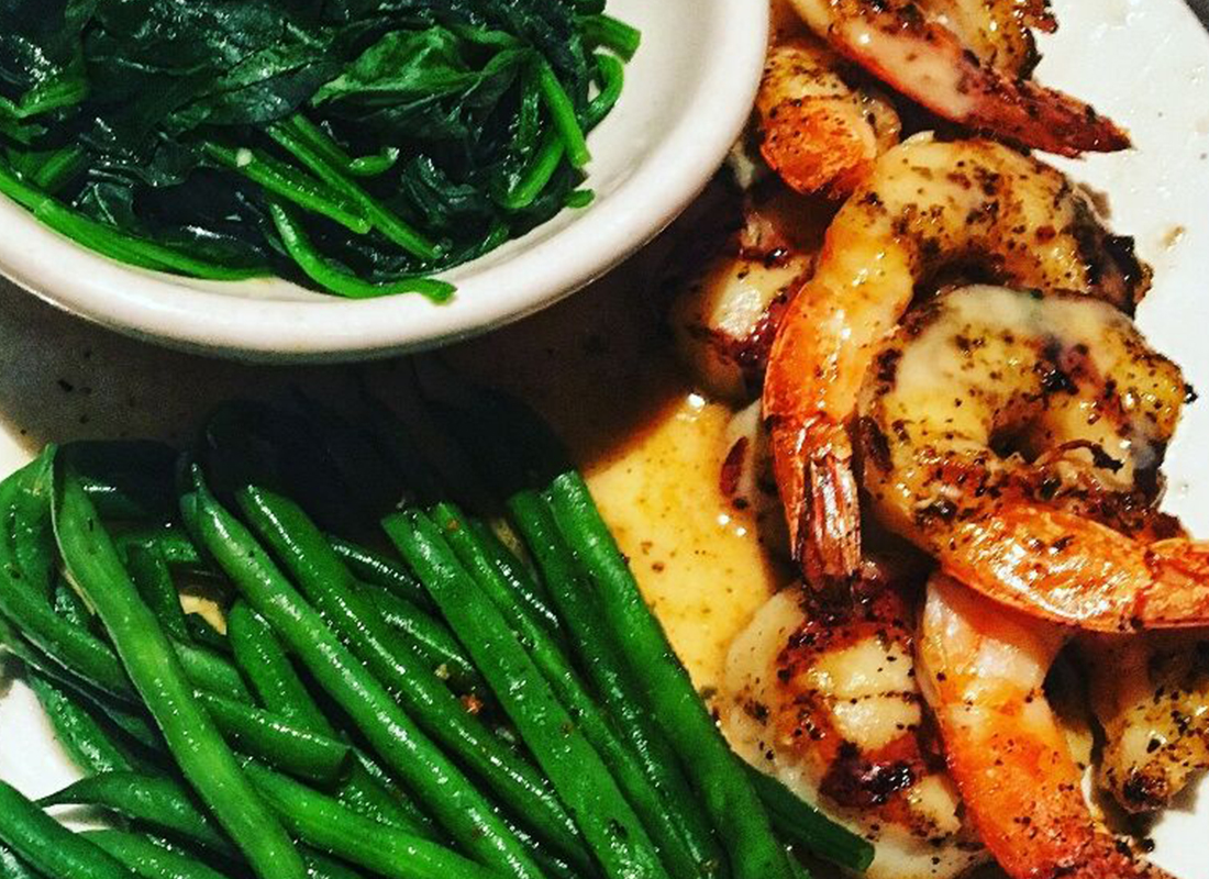 Grilled Shrimp Spinach Green Beans