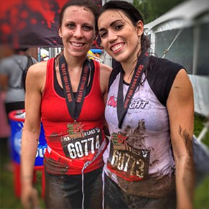 Becky Conti Zombie Mud Run with Sister